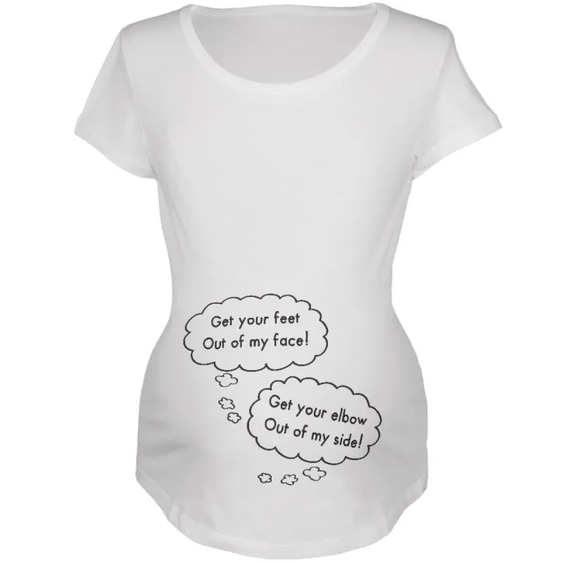 Speech Bubble Arguing Twins White Maternity Soft T-Shirt sold by Old Glory