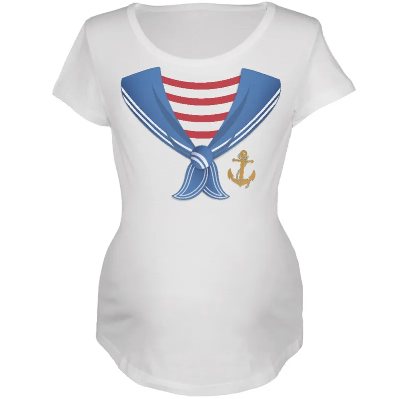 Halloween Sailor Costume White Maternity Soft T-Shirt sold by Old Glory