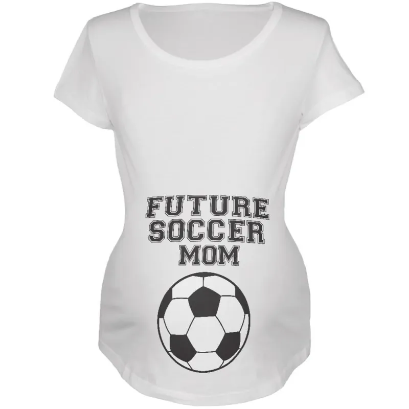 Future Soccer Mom White Maternity Soft T-Shirt sold by Old Glory