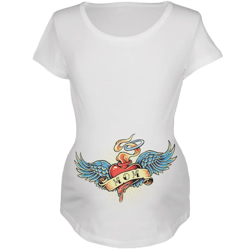 Mother's Day - I Love Being a Tattoo Mom White Maternity Soft T-Shirt sold by Old Glory