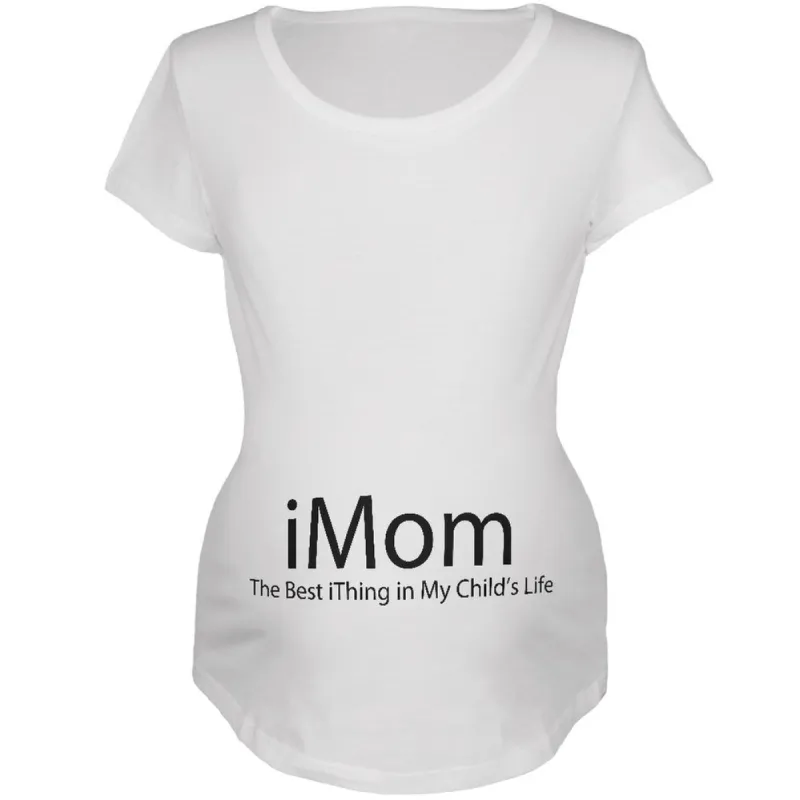 Mother's Day - iMom funny Geek White Maternity Soft T-Shirt sold by Old Glory