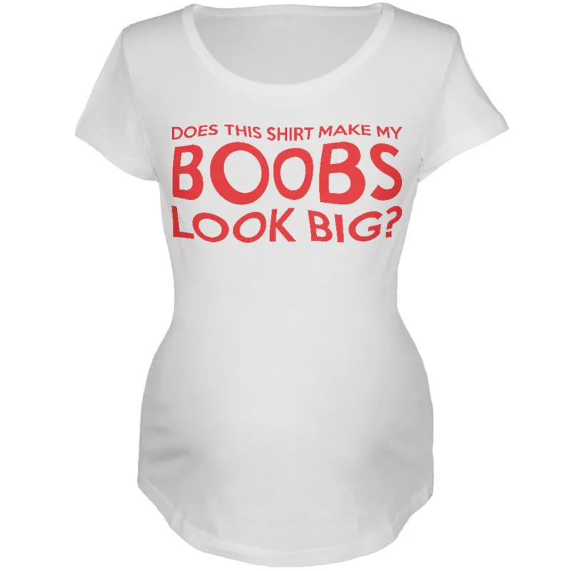 Big Boobs Funny White Maternity Soft T-Shirt sold by Old Glory