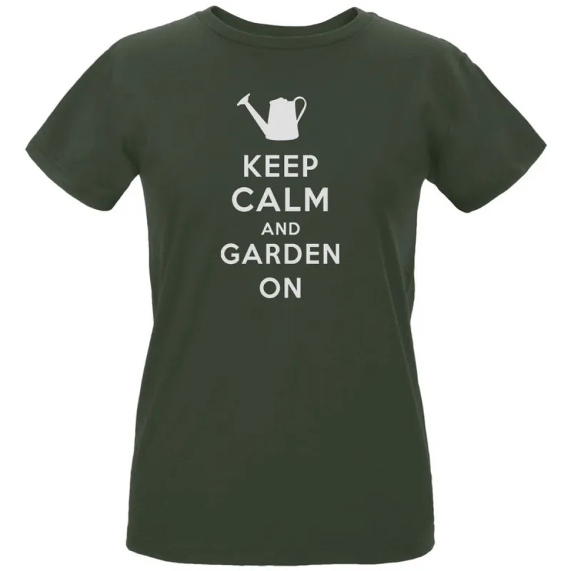 Mother's Day - Keep Calm & Garden On Women's Organic City Green T-Shirt sold by Old Glory