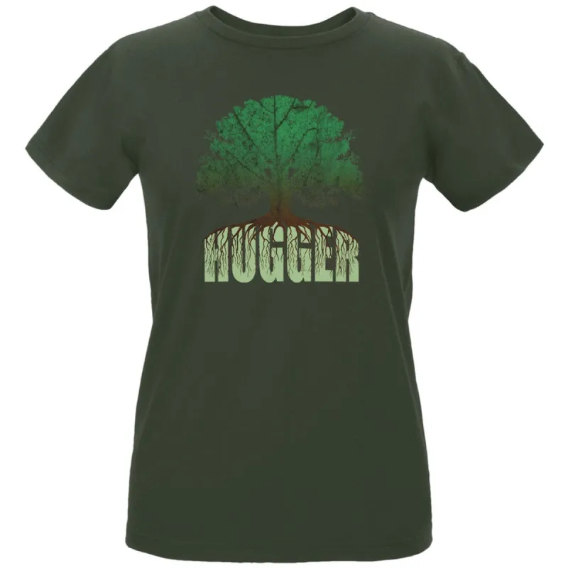 Earth Day - Rooted Tree Hugger Women's Organic City Green T-Shirt sold by Old Glory