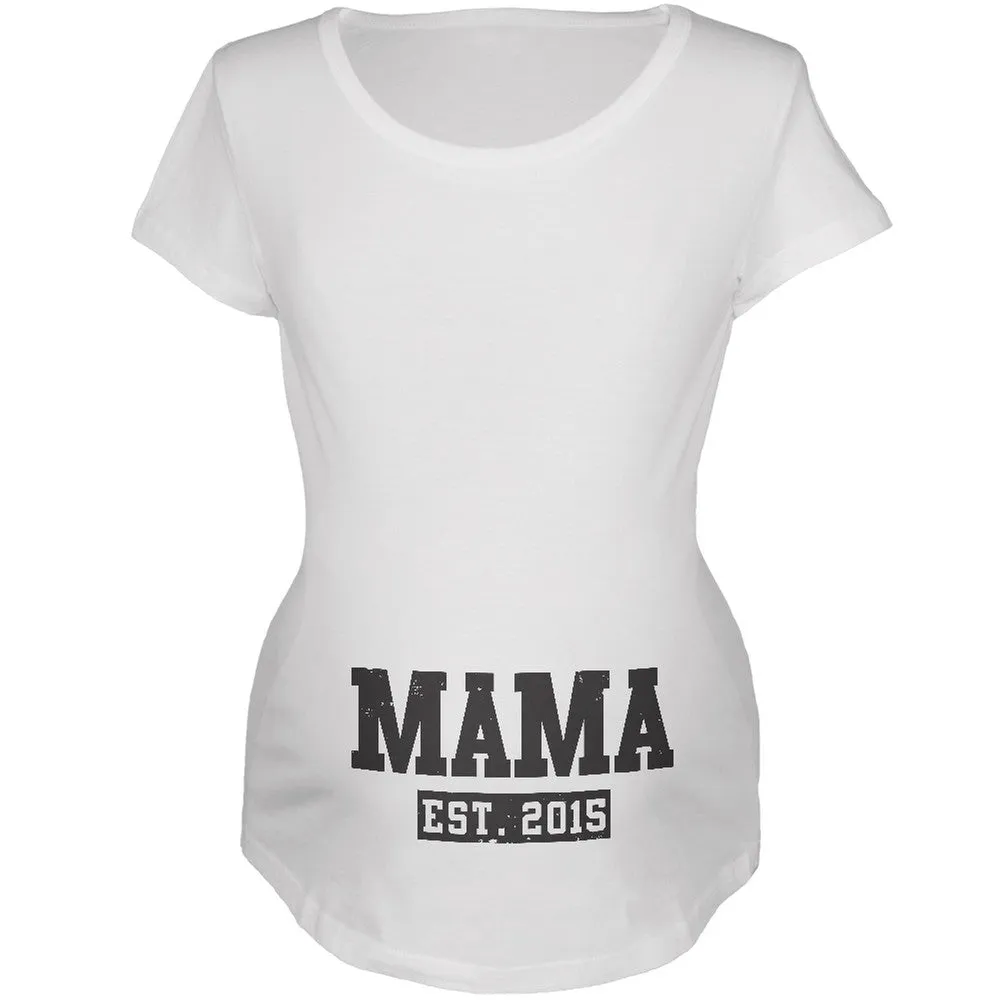 Mama Est. 2015 White Maternity Soft T-Shirt sold by Old Glory
