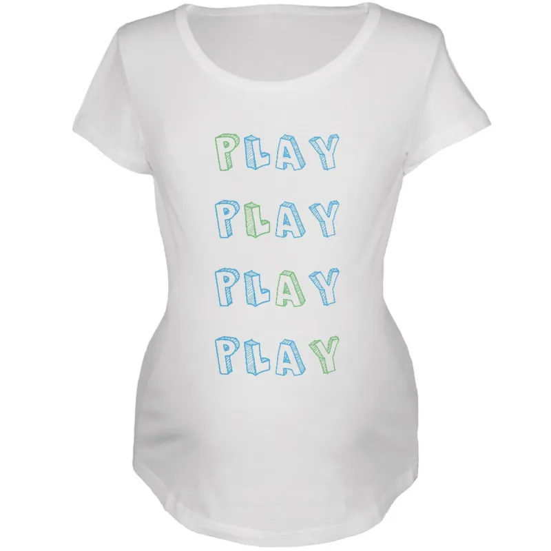 All About Play White Soft Maternity T-Shirt sold by Old Glory