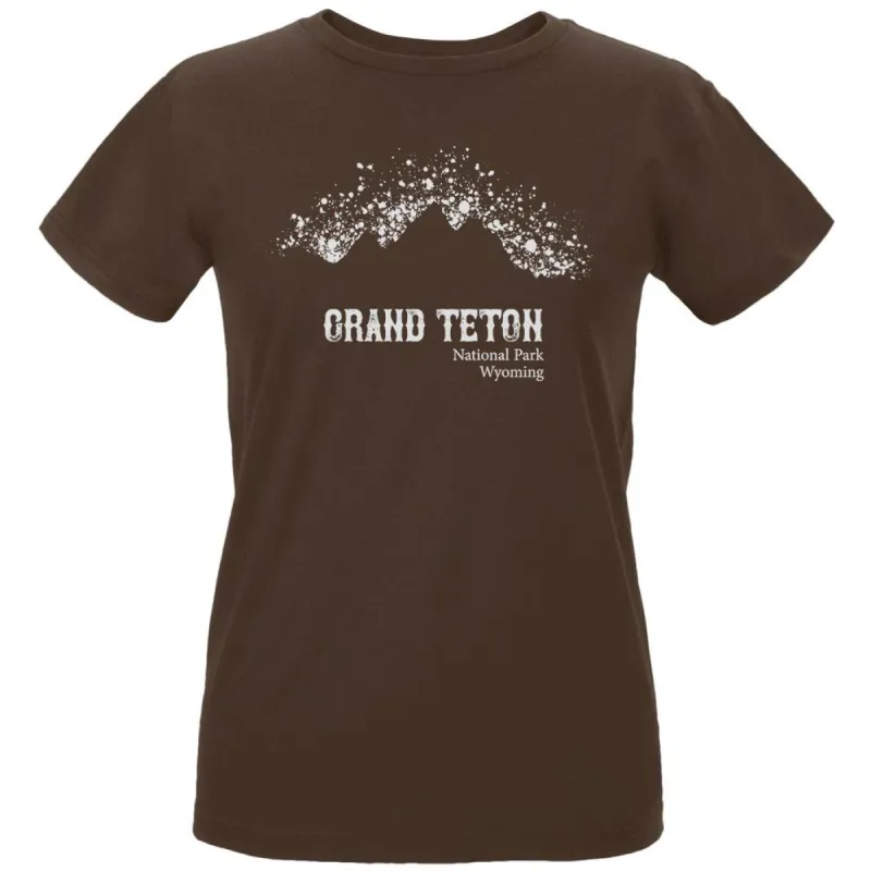 National Parks Grand Teton Mountain Splatter Womens Organic T Shirt sold by Old Glory