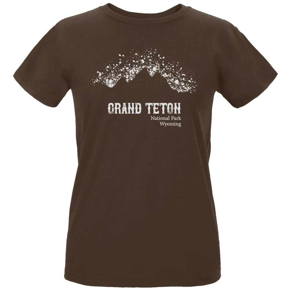National Parks Grand Teton Mountain Splatter Womens Organic T Shirt sold by Old Glory