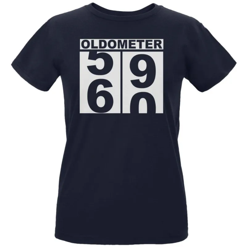 Milestone Birthday Oldometer Odometer Turning 60 Womens Organic T Shirt sold by Old Glory