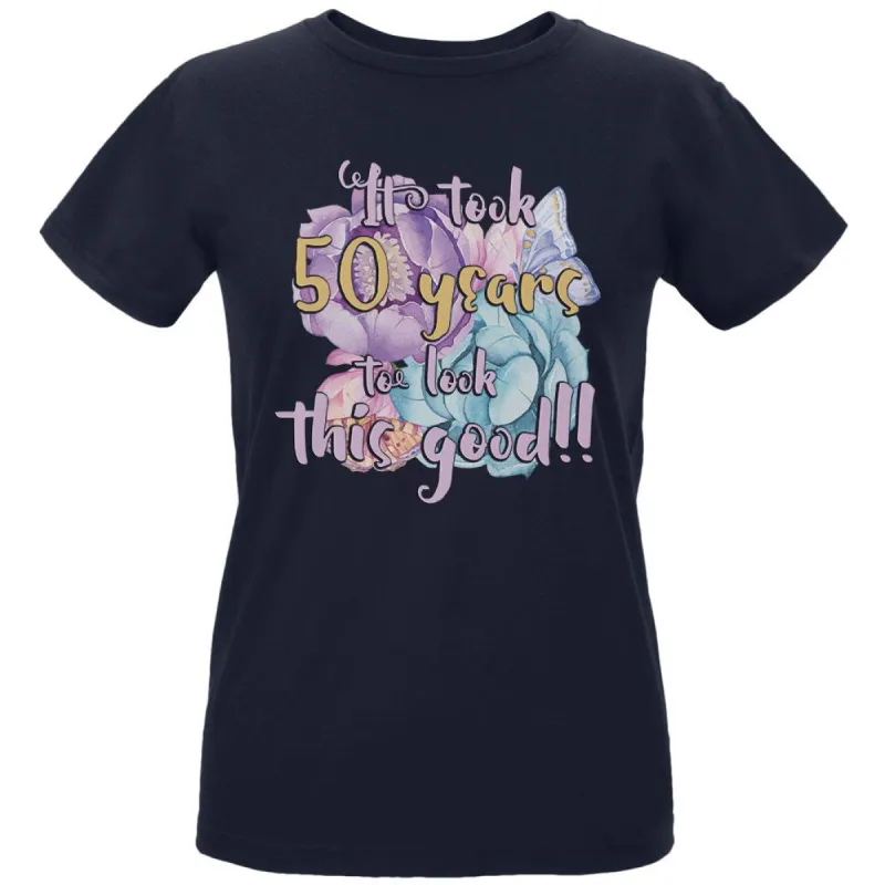 Milestone Birthday 50 Years To Look This Good Flowers Womens Organic T Shirt sold by Old Glory