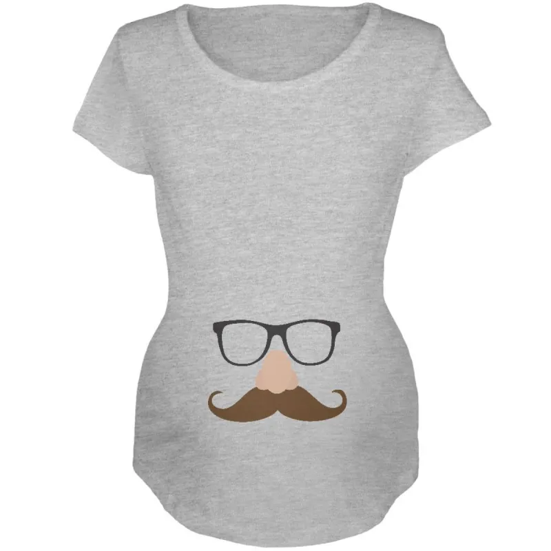 Halloween Glasses & Mustache Disguise Costume Maternity Soft T Shirt sold by Old Glory