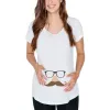 Halloween Glasses & Mustache Disguise Costume Maternity Soft T Shirt sold by Old Glory