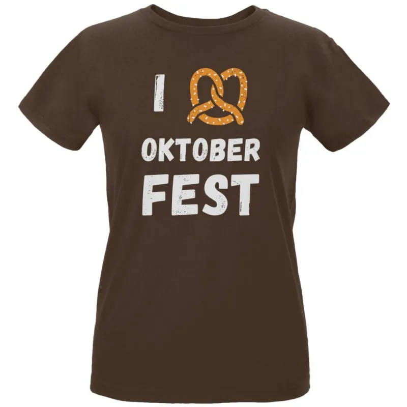 I Heart Love Pretzel Oktoberfest Womens Organic T Shirt sold by Old Glory