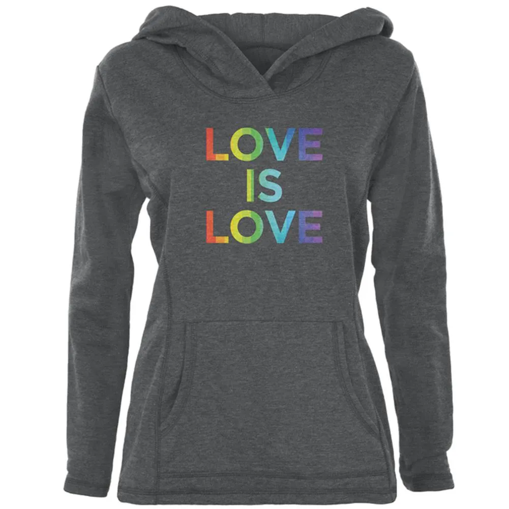 LGBT Gay Pride Love Is Love Womens Pullover Hoodie sold by Old Glory