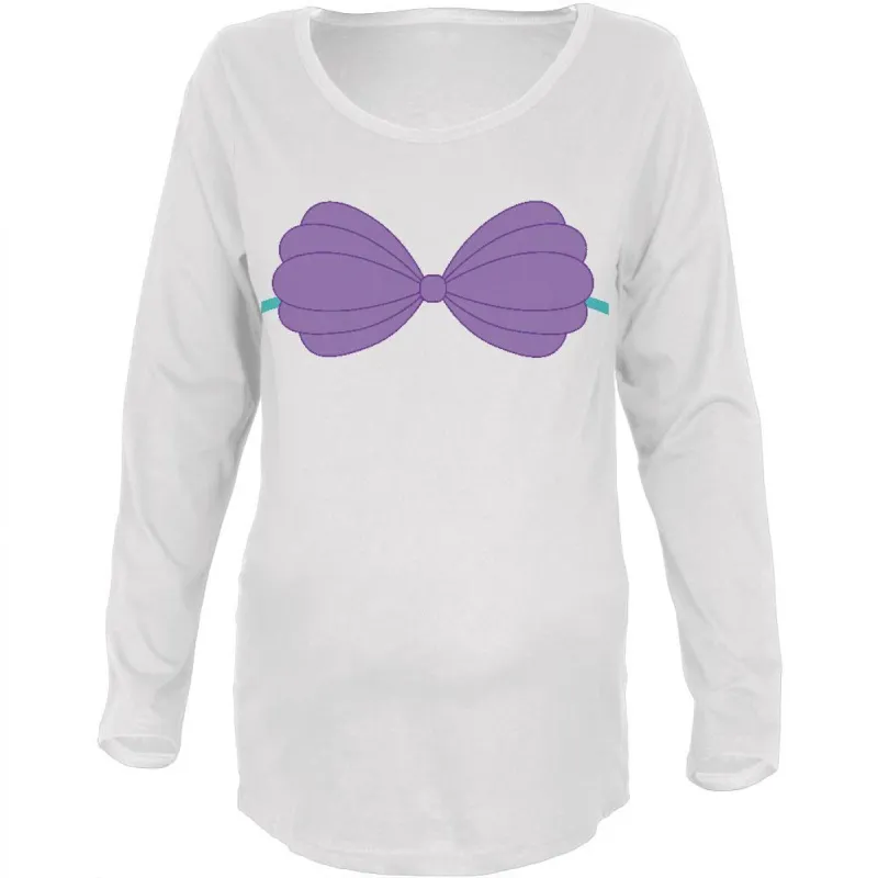 Halloween Purple Shell Bra Costume Maternity Soft T Shirt sold by Old Glory