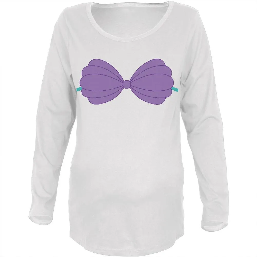 Halloween Purple Shell Bra Costume Maternity Soft T Shirt sold by Old Glory