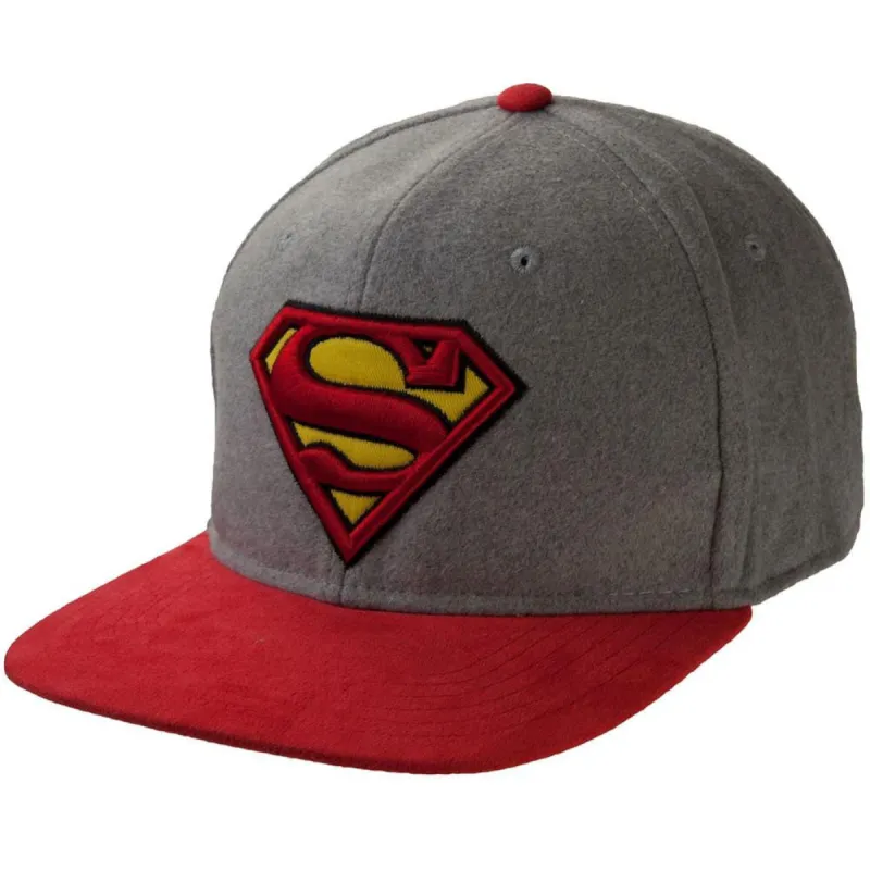 Superman - Logo Felted Wool Adjustable Baseball Cap sold by Old Glory