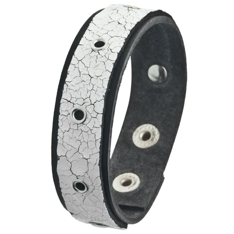 Crinkled Groment Band Leather Wristband sold by Old Glory