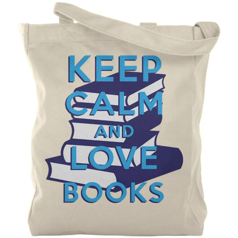 Keep Calm & Love Books Natural Canvas Tote Bag sold by Old Glory