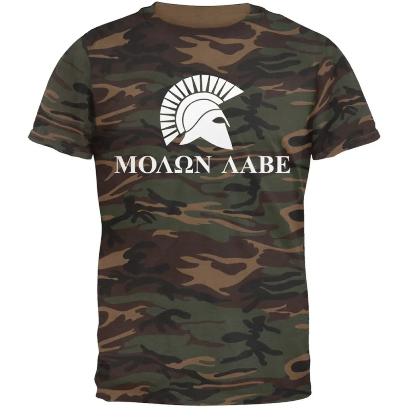 Molon Labe Helmet Camo Adult T-Shirt sold by Old Glory