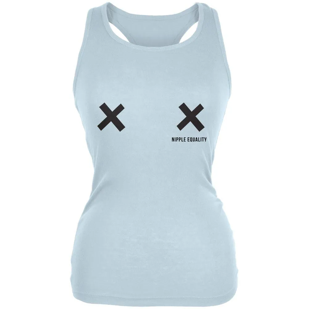 Nipple Equality Double X Pale Blue Juniors Soft Tank Top sold by Old Glory