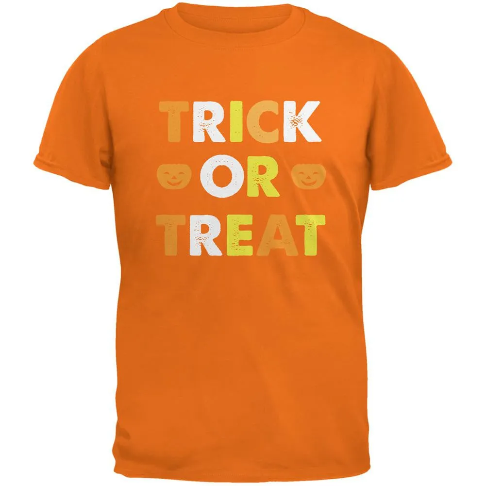 Halloween Pumpkin Trick Or Treat Mens Graphic Tee - Mandarin sold by Old Glory