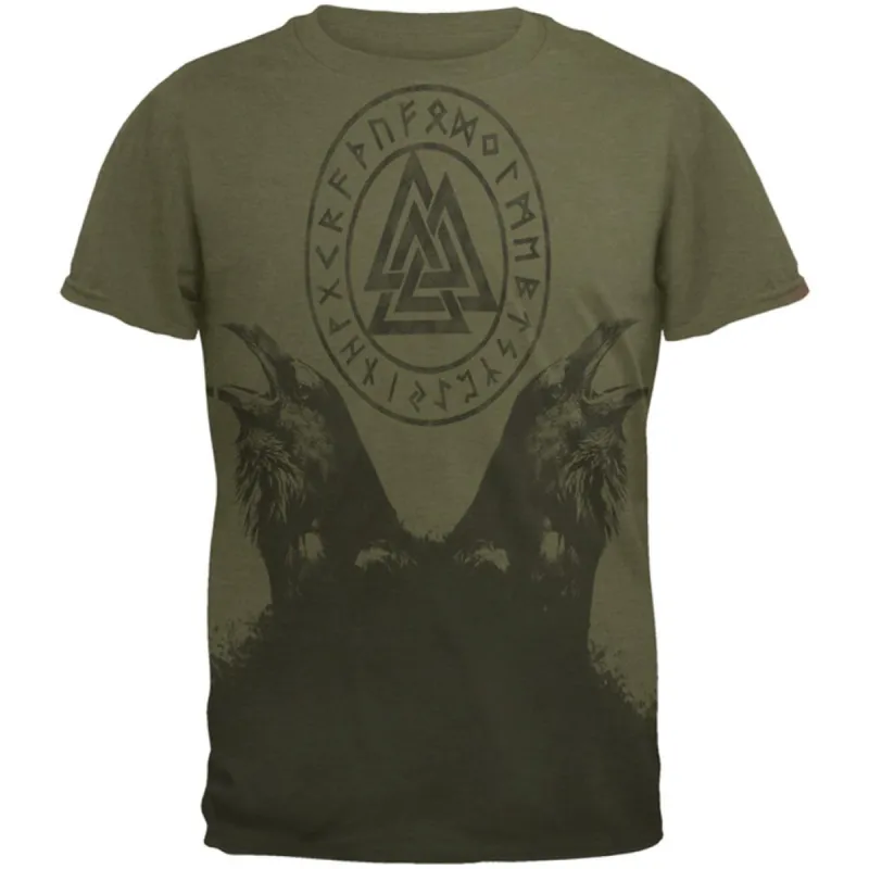 Huginn and Muninn Odin's Ravens Men's Soft T-Shirt sold by Old Glory