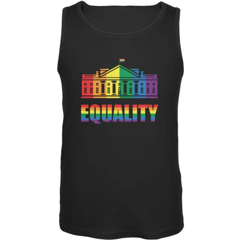 LGBT Gay Pride White House Black Adult Tank Top sold by Old Glory