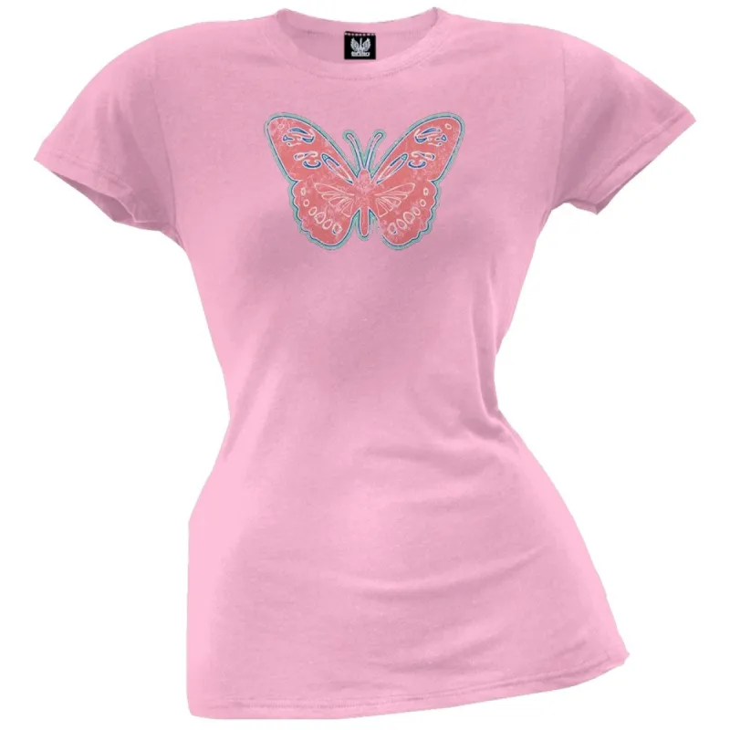 Distressed Butterfly Juniors T-Shirt sold by Old Glory