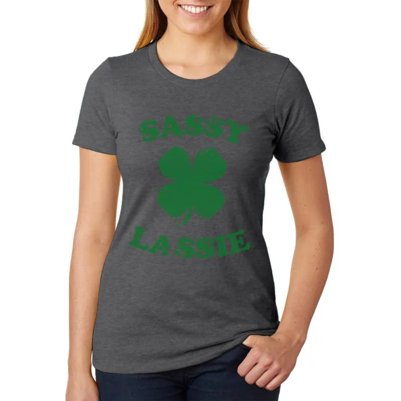 St. Patricks Day Sassy Irish Lassie Womens Soft Heather T Shirt sold by Old Glory