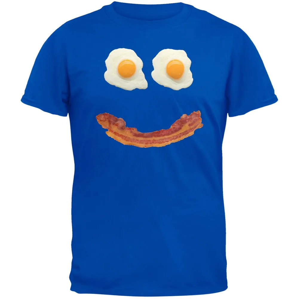 Mr. Happy Smiley Face Bacon And Eggs Black Adult T-Shirt sold by Old Glory product image thumbnail 2