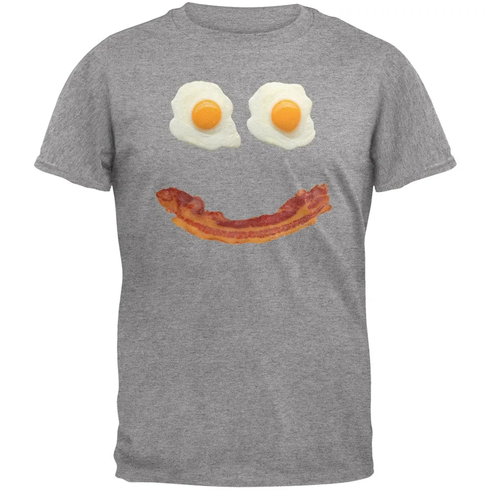Mr. Happy Smiley Face Bacon And Eggs Black Adult T-Shirt sold by Old Glory product image thumbnail 4