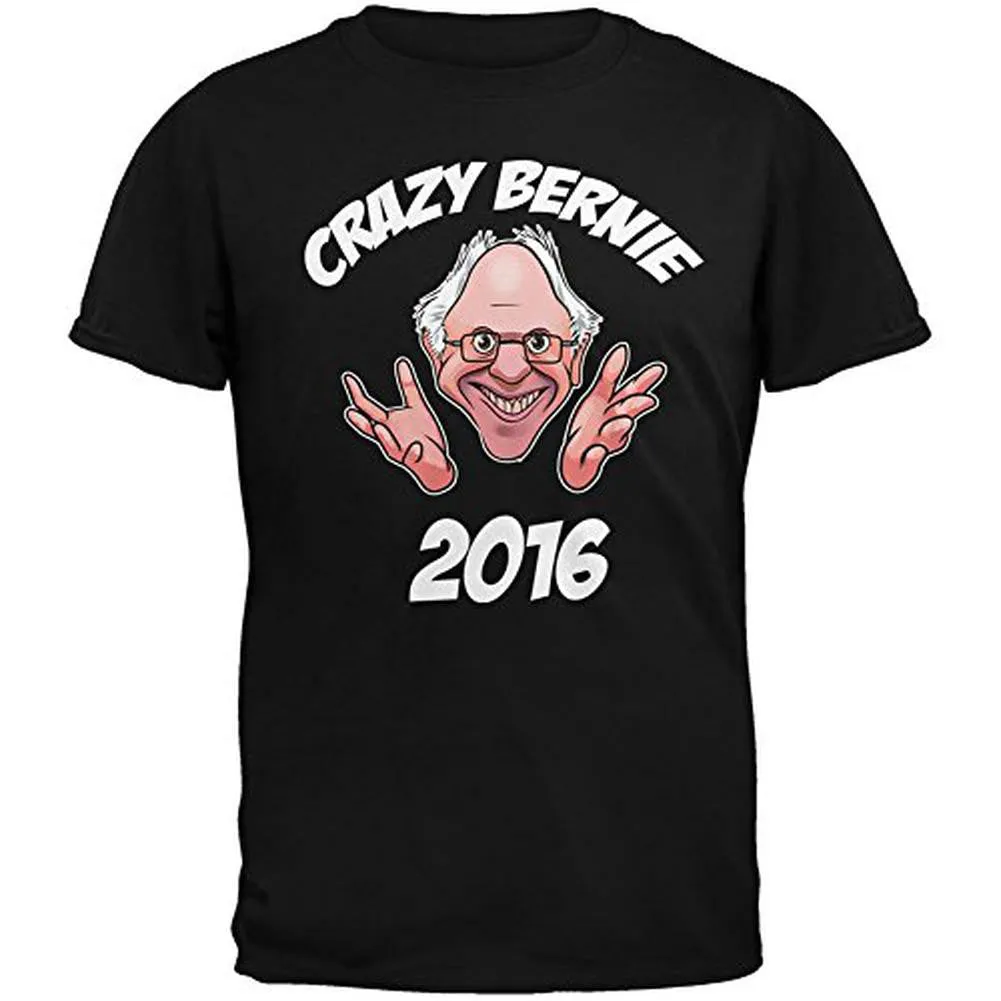 Election 2016 Crazy Bernie for President Black Adult T-Shirt sold by Old Glory