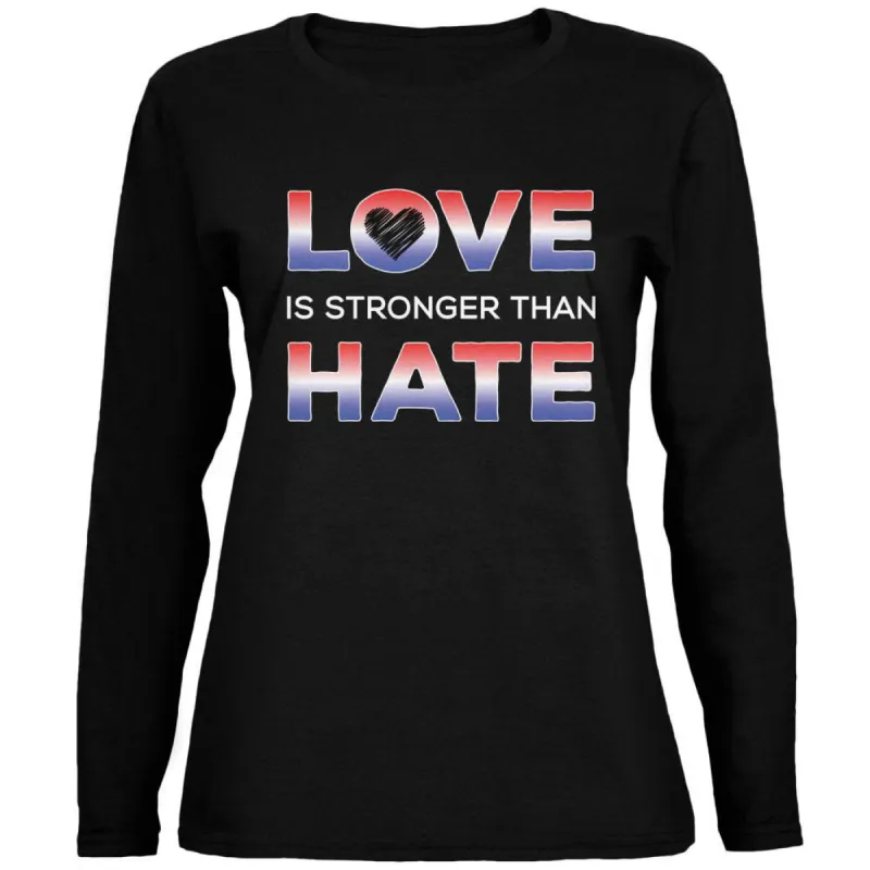 Activist Love is Stronger Than Hate America Ladies' Relaxed Jersey Long-Sleeve Tee sold by Old Glory