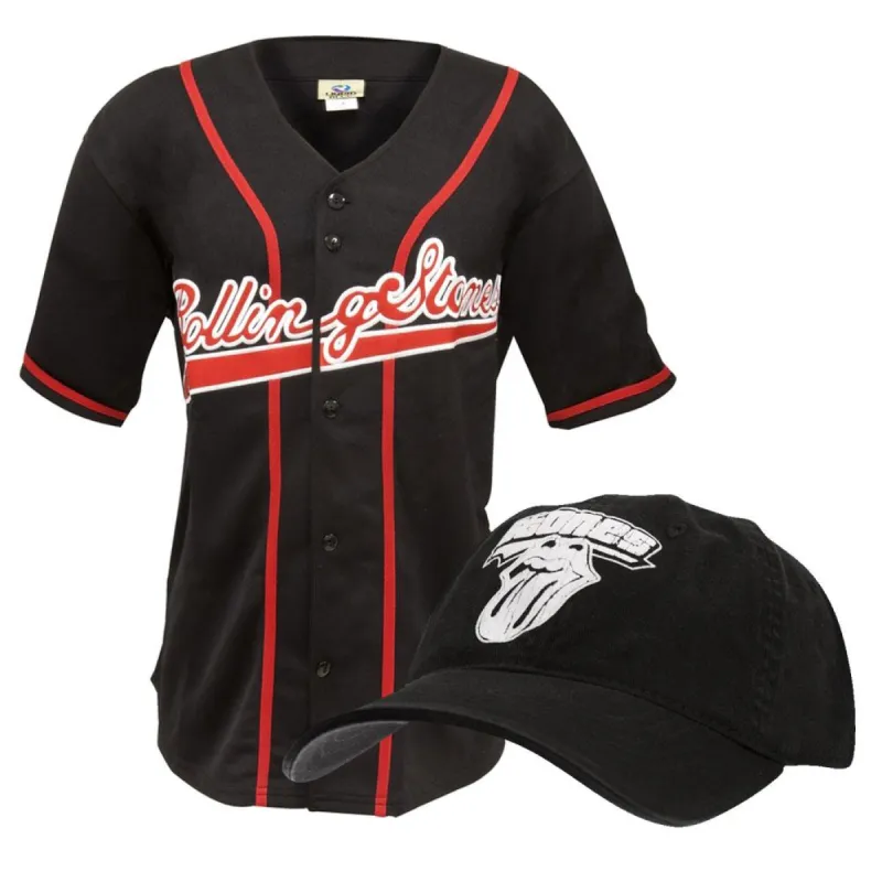 Rolling Stones - Tongue Baseball Jersey and Baseball Cap Combo sold by Old Glory
