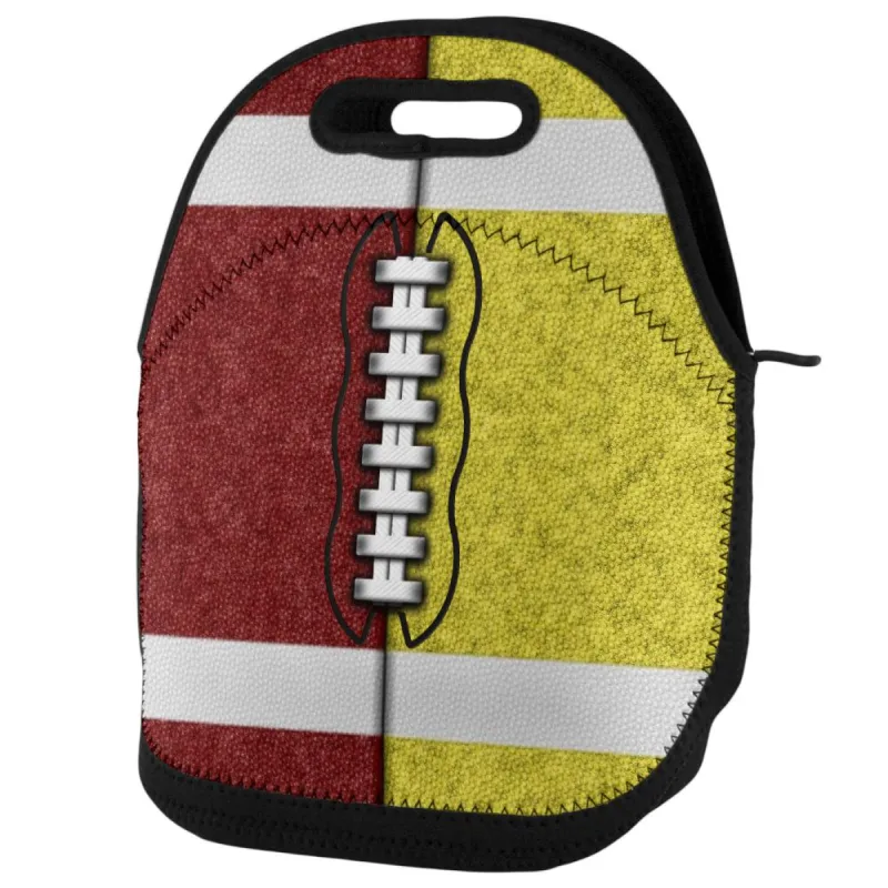 Fantasy Football Team Maroon and Yellow Lunch Tote Bag sold by Old Glory