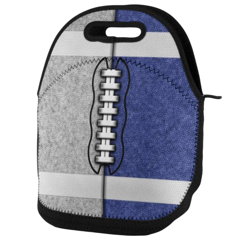 Fantasy Football Team Grey and Blue Lunch Tote Bag sold by Old Glory