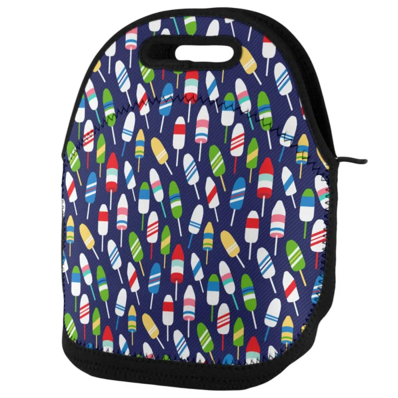 Summer Sun Buoy Pattern Lunch Tote Bag in Navy sold by Old Glory