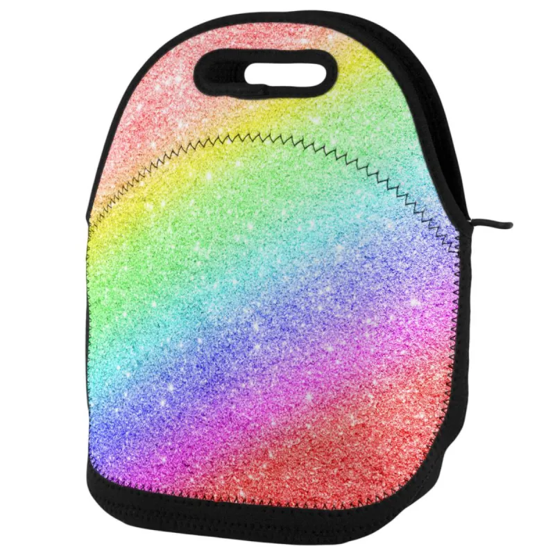 LGBTQ Pride Faux Rainbow Glitter Lunch Tote Bag sold by Old Glory
