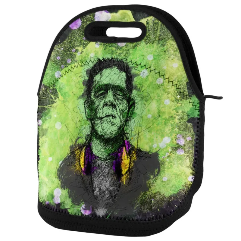 Halloween Frankenstein Raver Horror Movie Monster Lunch Tote Bag sold by Old Glory