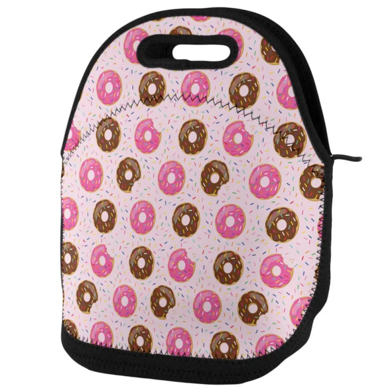 Frosted Donut Sprinkles Food Repeat Pattern Lunch Tote Bag sold by Old Glory