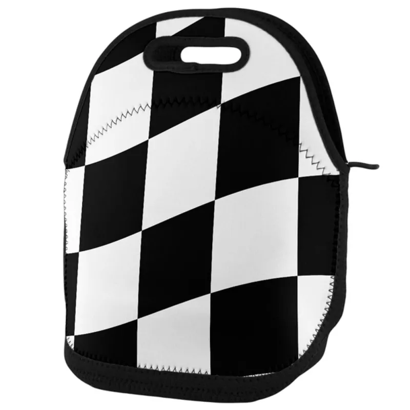 Finish Line Checkered Flag Wave Lunch Tote Bag sold by Old Glory
