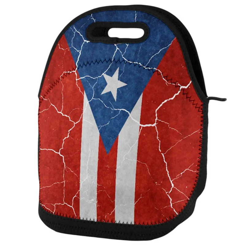 Distressed Puerto Rican Flag Lunch Tote Bag sold by Old Glory