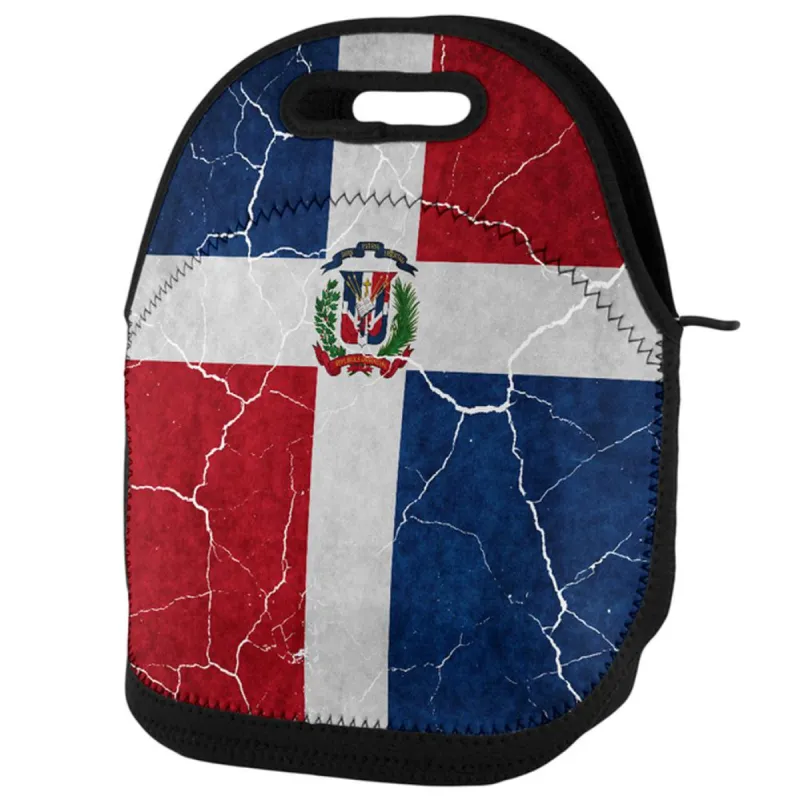Distressed Dominican Republic Flag Lunch Tote Bag sold by Old Glory