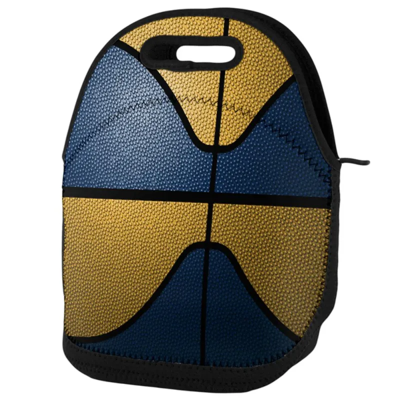 Championship Basketball Blue and Yellow Lunch Tote Bag sold by Old Glory