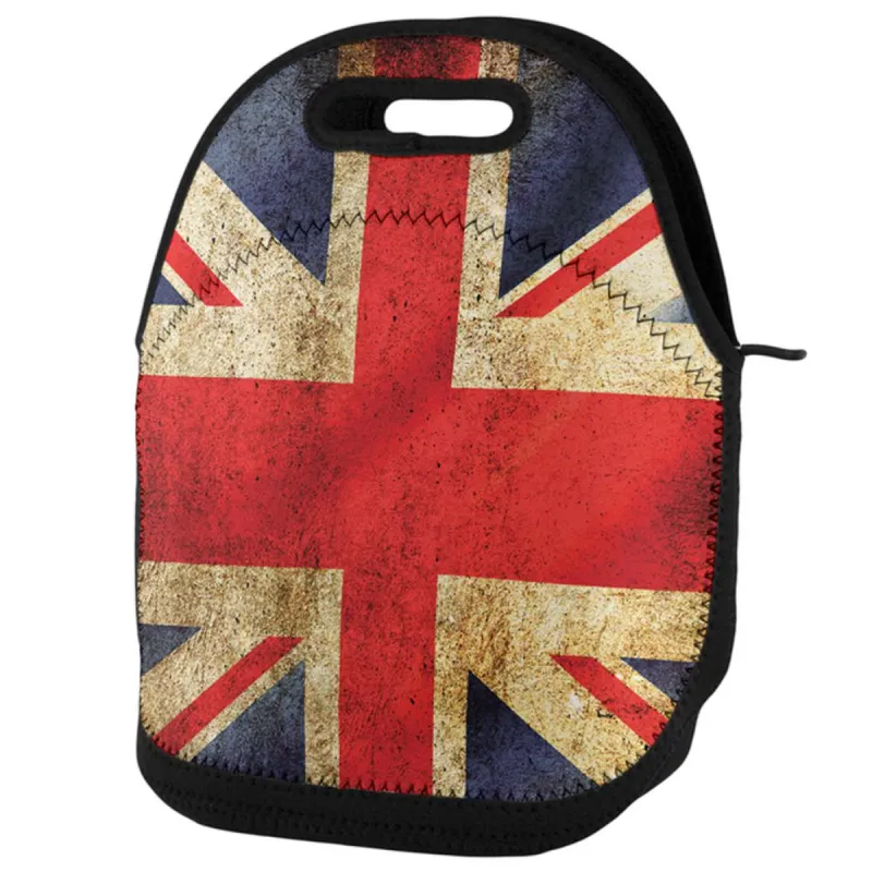British Flag Union Jack Grunge Lunch Tote Bag sold by Old Glory