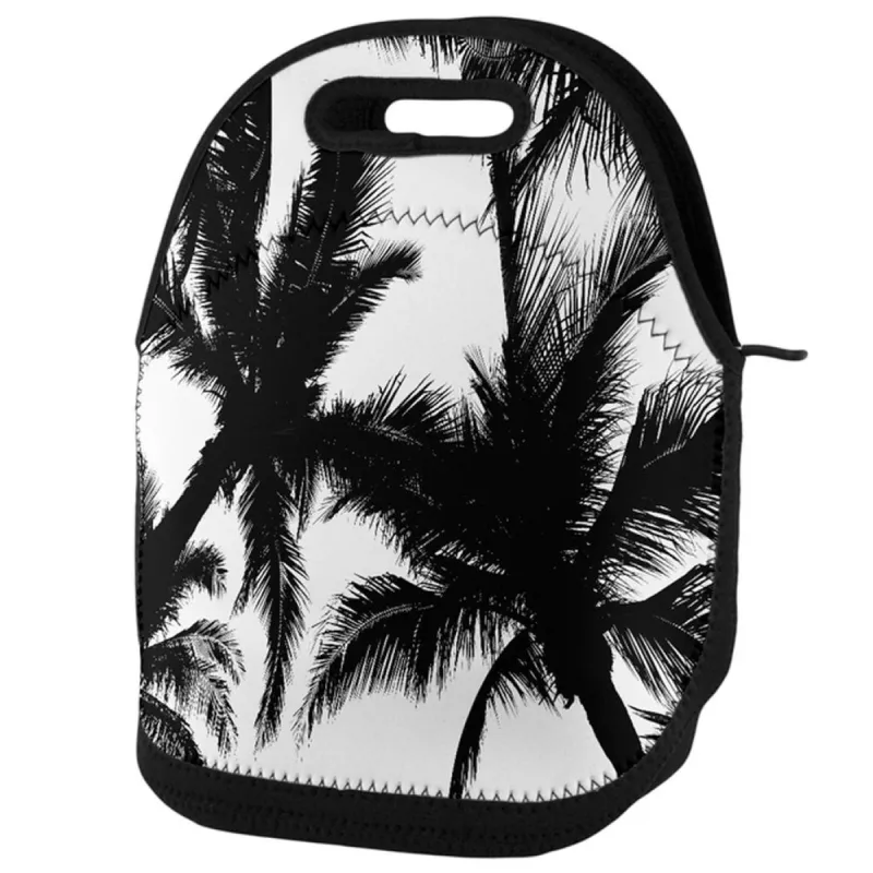 Black And White Palm Tree Silhouette Lunch Tote Bag sold by Old Glory