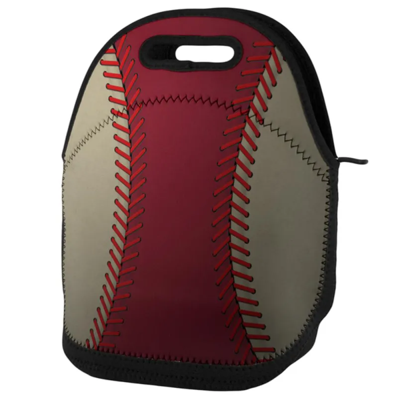 Baseball League Red and Sand Lunch Tote Bag sold by Old Glory