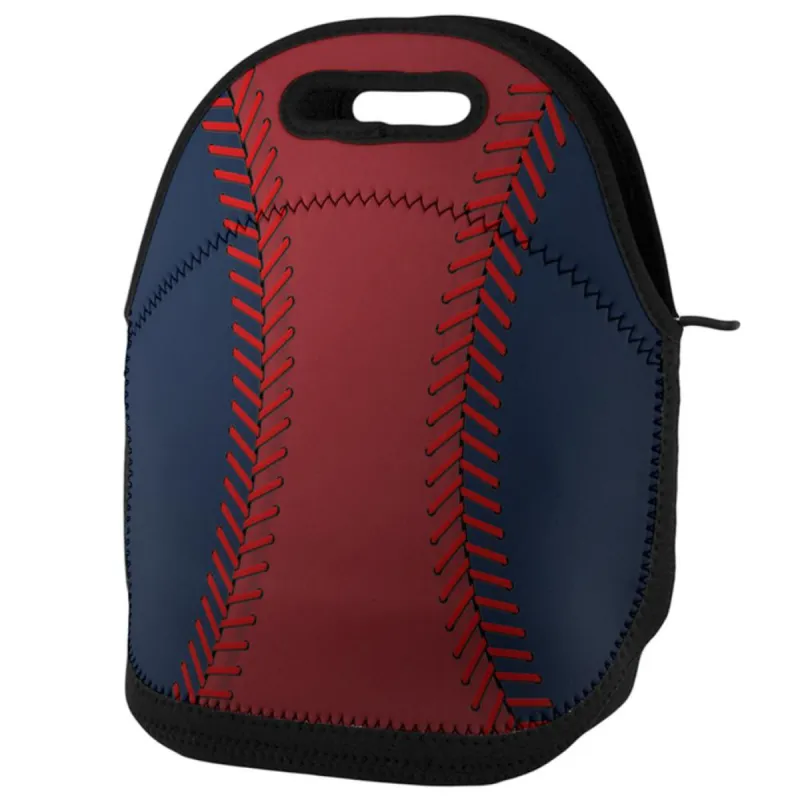 Baseball League Red and Navy Blue Lunch Tote Bag sold by Old Glory