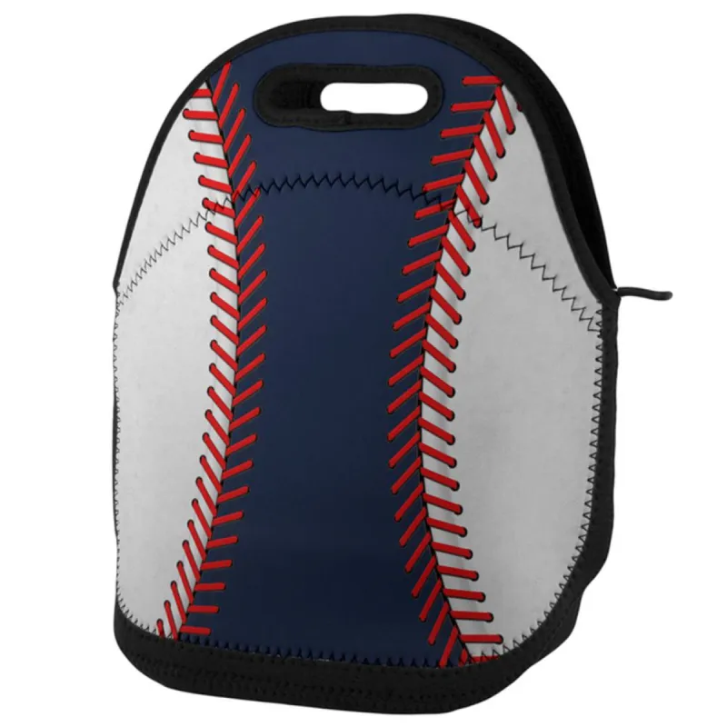 Baseball League Navy Blue and White Lunch Tote Bag sold by Old Glory